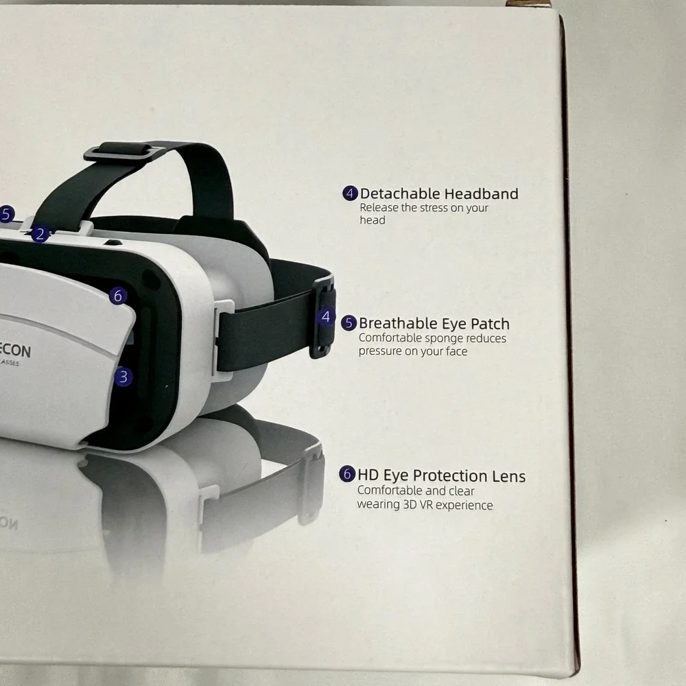 Nortech Nova VR Shinecon Virtual Reality Headset White Black 3D Gaming Glasses